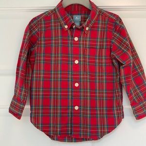 Baby GAP Red Plaid Button Down Flannel in Size 2T